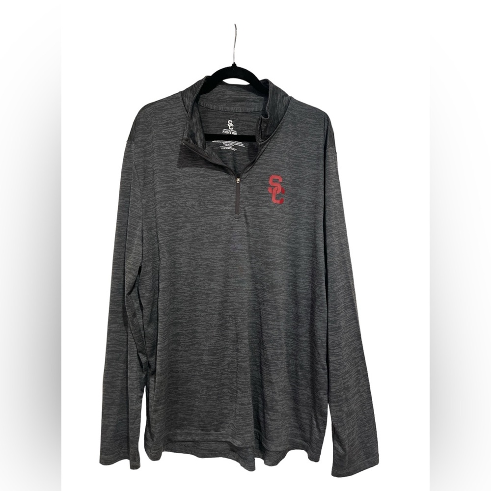 USC Heather Gray Quarter Zip Size XL